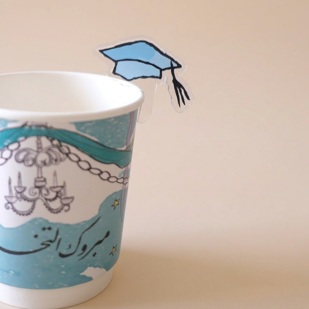Acrylic Cup Tag -Graduation- 5pcs - The Dana Store