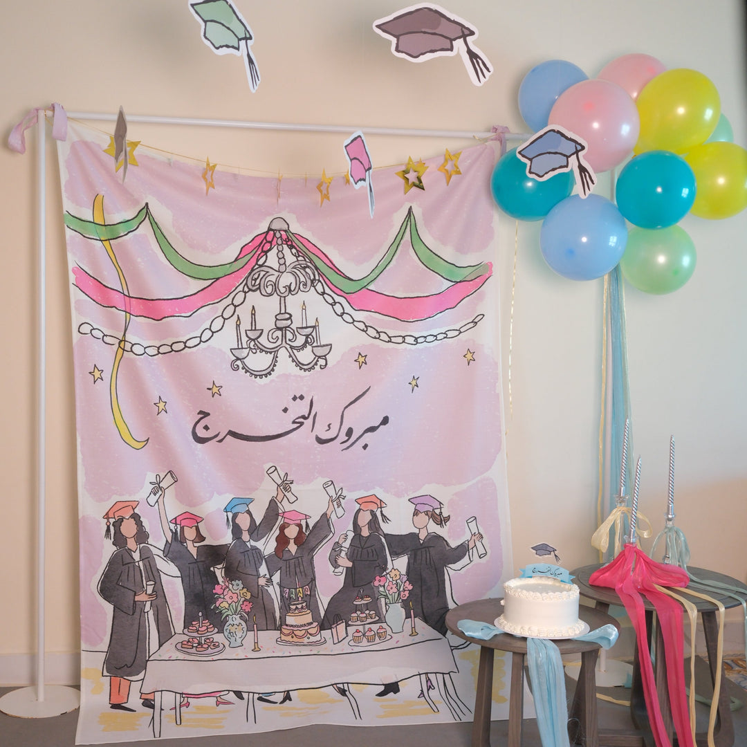 Fabric Backdrop -Girls Graduation- - The Dana Store