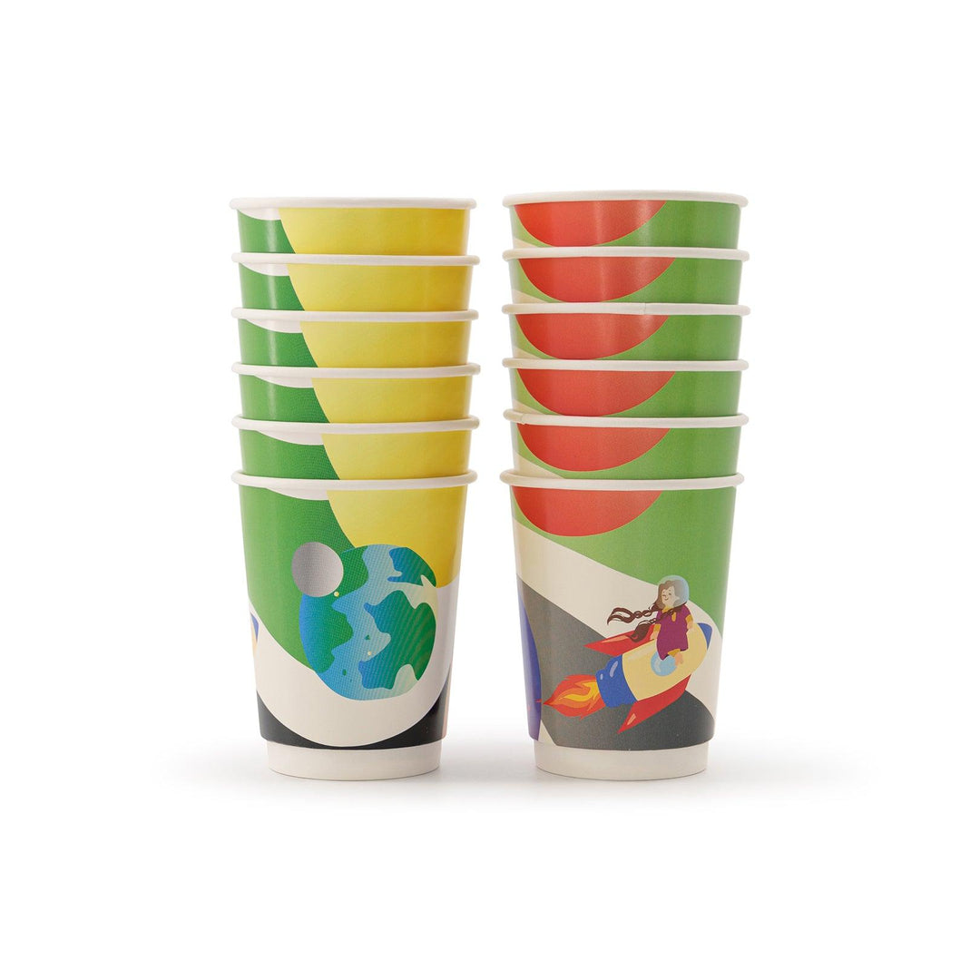 Double Paper Cups -UAE in Space 1- 24pcs - The Dana Store